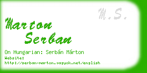marton serban business card