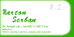 marton serban business card